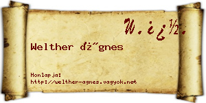 Welther Ágnes névjegykártya